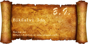 Bikfalvi Ida névjegykártya
